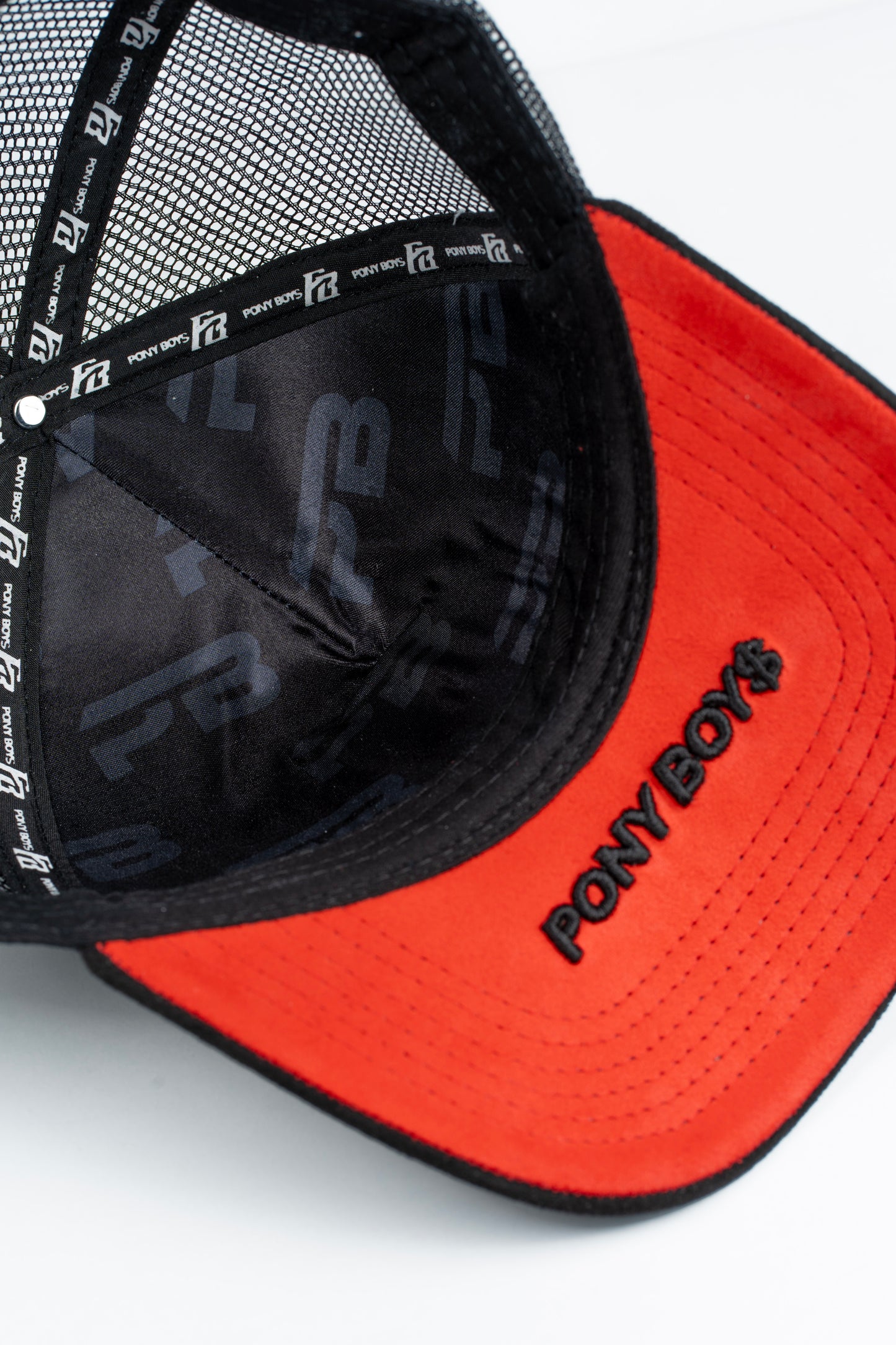 Red bottom LPB trucker hat