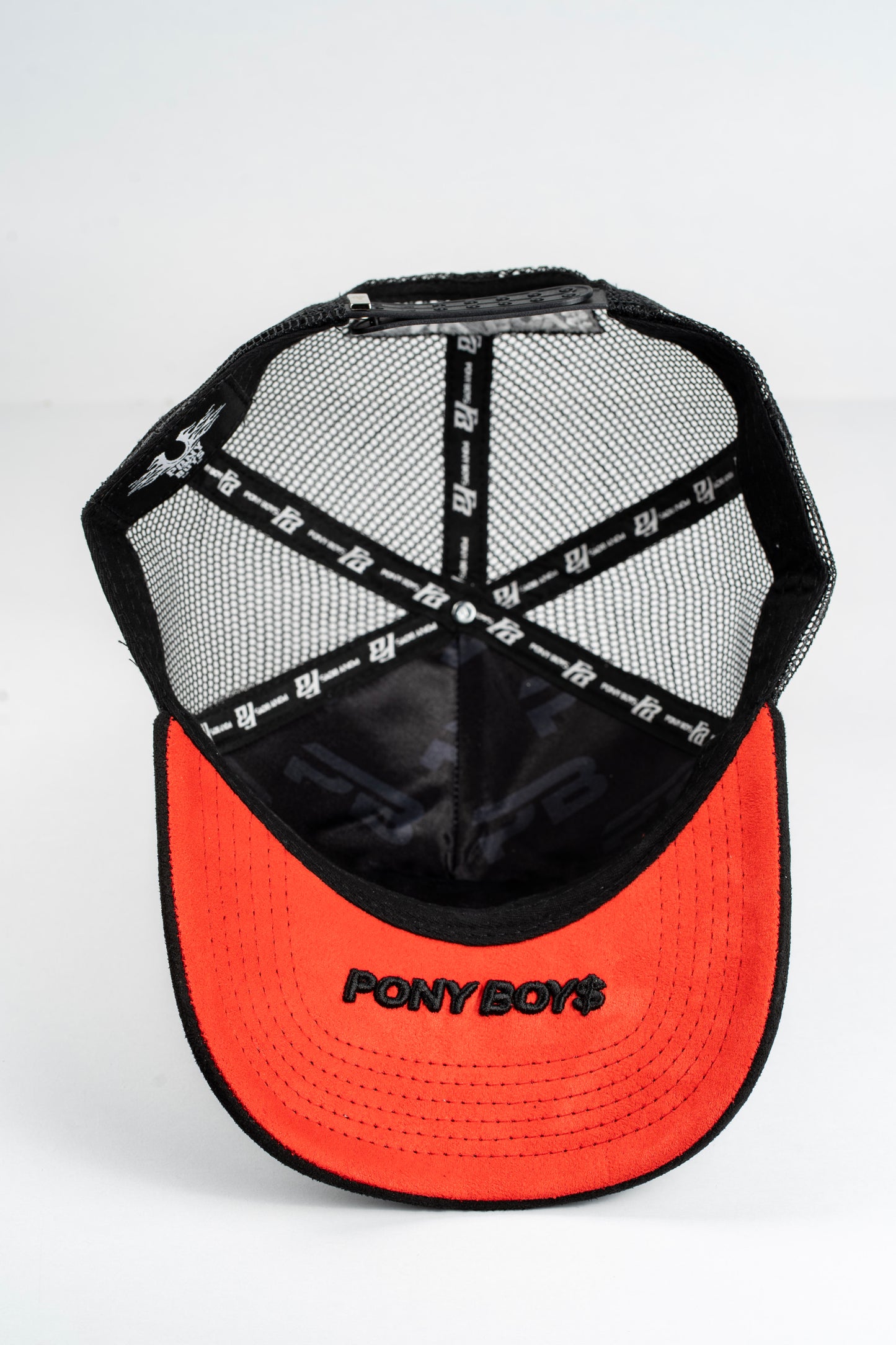 Red bottom LPB trucker hat